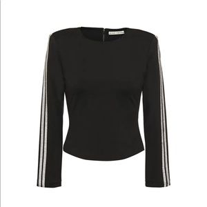 Alice + Olivia Raven Crystal Stripe Top